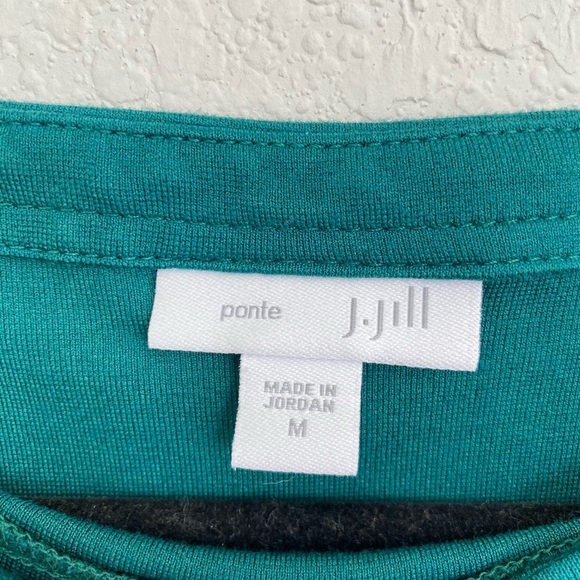 J. Jill Ponte 3/4 Sleeve Crewneck Shift Dress Emerald Green Medium - Picture 7 of 7